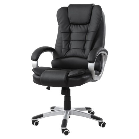 Armchair for the head of the Brabix Comfort MS-003, 6 massage modules, eco-leather, black