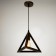 Lamp Bayerlux suspension Bayerlux "Pyramid" 1x40W E27 black and gold 16x16x16-116 cm