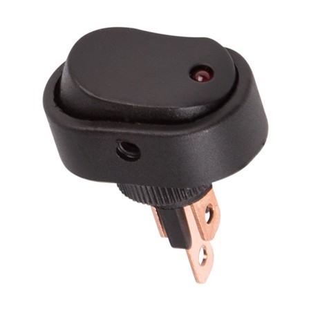 Klavichny switch 12V 30A (3C) On-OFF Black oval with red LED backlight (RWB-523, ASW-20D)