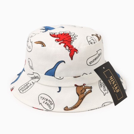 Panama Children's Minaku "Dinosaurs", white color, rr 49-50-4