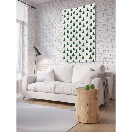 Decorative panel with photo printing "Christmas trees dance", vertical, size 150x200 cm