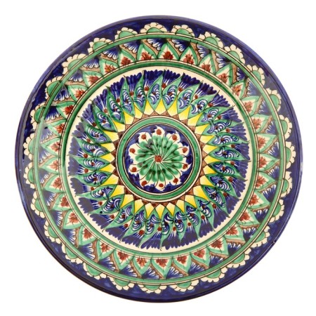 Plate of the Rishtan ceramics "Flowers", 22 cm, blue mix-5