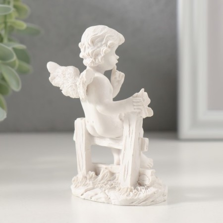 Souvenir Polystone "Angel on a fence" 9x6x4 cm-3