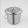A bucket with a lid, 5 liters, a measured scale, stainless steel