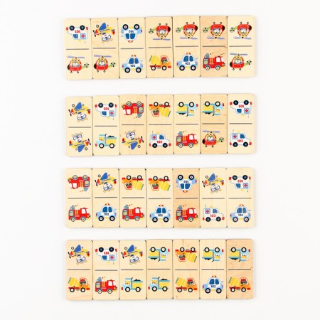 Domino wooden "Transport" 28 chips 60x27 mm-1