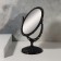 The mirror of the desktop “oval”, two -sided, with an increase, the mirror surface is 8.8 × 12.2 cm, the color is black