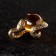 Souvenir "Snake with a ball", brass, amber, 2x2x3 cm