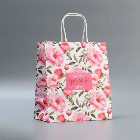 Package gift craft, packaging, “the most beautiful”, flowers, 22 x 25 x 12-2