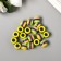 Beads for creativity plastic "Striped cylinder with yellow" set of 20 pcs 1x1.2x1.2 cm