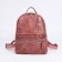 Women's backpack made of artificial leather with lightning, 2 pockets, pink color