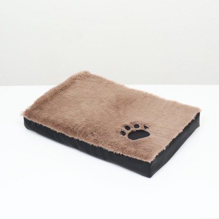 Perina rectangular fur, eco -leather, perioteum, 60 x 40 x 10 cm, brown-2