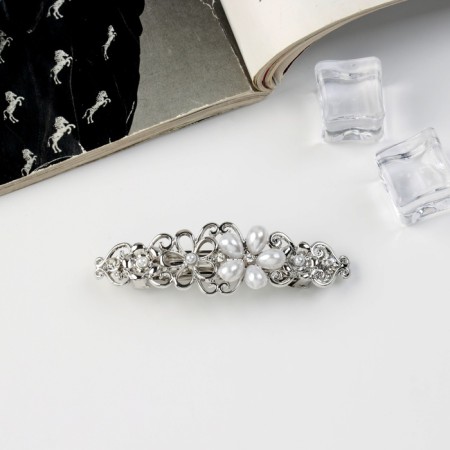 Hair hairpin "Florence" chamomile, 7 cm, silver