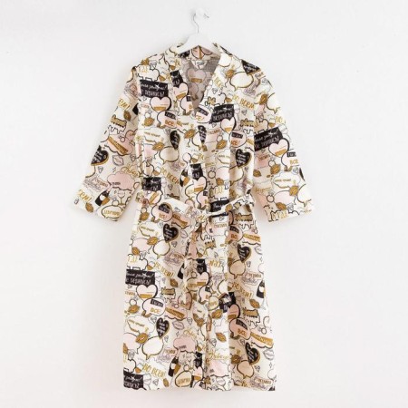 Women's bathrobe Ethel "Gchay" sleeve 3/4, size 46-48, waffle 200g/m2, 100% cotton-5