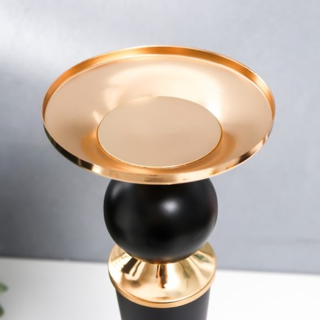 Summary Metal for 1 candle "David" black with gold 33.3x11.5x11.5 cm-3