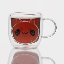 Glass mug with double walls 
