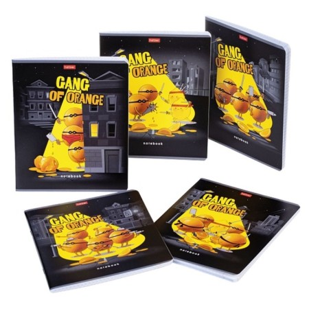 Notebook 48 sheets Cell "Orange Gang", cover coated cardboard, selective matte varnish, unit 65 g/m2, 5v mix-7