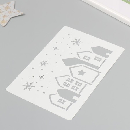 Plastic stencil "gingerbread houses", size 16x24 cm-1