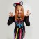 Carnival set "Rainbow skeleton", dress and rim, p. S.