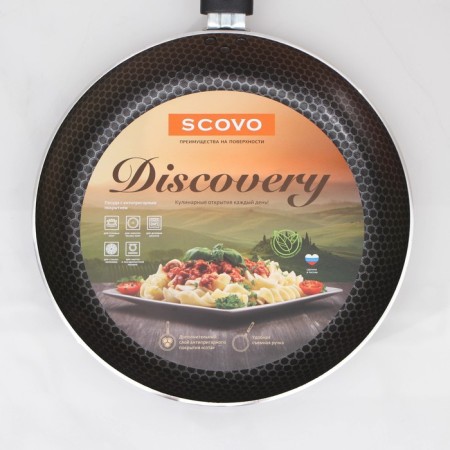 Pan -Discovery, d = 24 cm, glass cover, removable handle, anti -stick coating, gray color-8