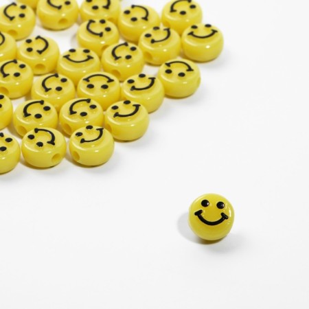 Acrylic bead "Smile", 0.9 × 0.4 cm, set 10 g, yellow color-1