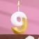 A candle for a cake on a shit "Fine", a number 9, 5.5 cm, white-golden