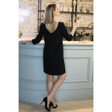 Women's dress with V-cutting on the back, size 44