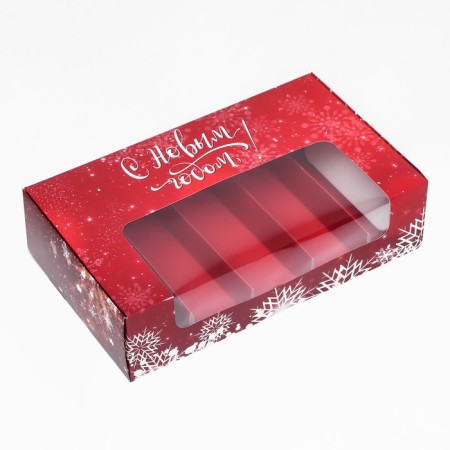 The box is folding, under 5 eclairs “snowflakes”, 25.2 x 15 x 6.6 cm-6