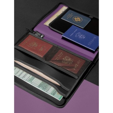 A4 lightning folder, 2 departments, calligrata, 350 x 282 x 33 mm, plastic, 4 pockets, business class, lilac metallic-2