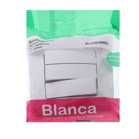 SE BLANCA switch, 10 A, 3 keys, IP20, hidden, aluminum, Blnvs100503-1