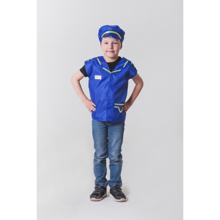 Carnival costume "Airplane pilot", cap, vest, 4-6 years old, height 110-122 cm-3