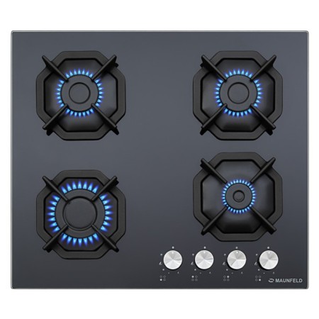 Hlect surface Maunfeld EGHG.64.2CB/G, gas, 4 burners, Black glass color