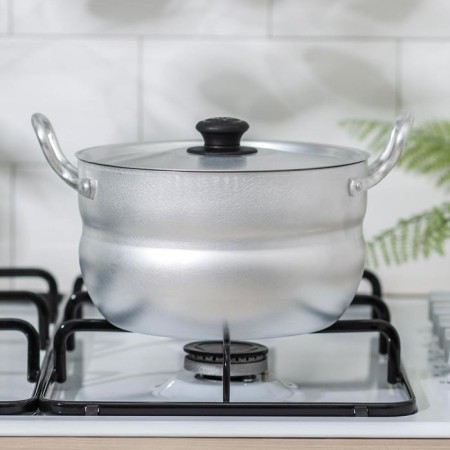 Aluminum pan, 2.5 l, hemispherical, metal cover-3