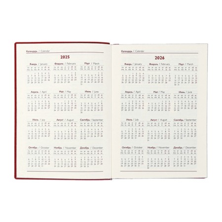 Dated 2025 diary, Escalada, A6+ 176 sheets, soft cover, artificial leather, pancake embossing, tinted block 70 g/m2, burgundy-7