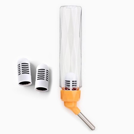 Drill for rodents, 125 ml, fastening-spring, and two interchangeable filters, orange