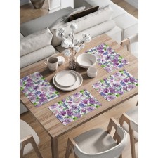 A set of napkins for setting the Flower Art Table, rectangular, rounded edges, size 30x46 cm, 4 pcs