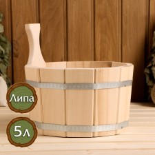 A gang made of linden, 5 l, one -handed, stainless hoop, 