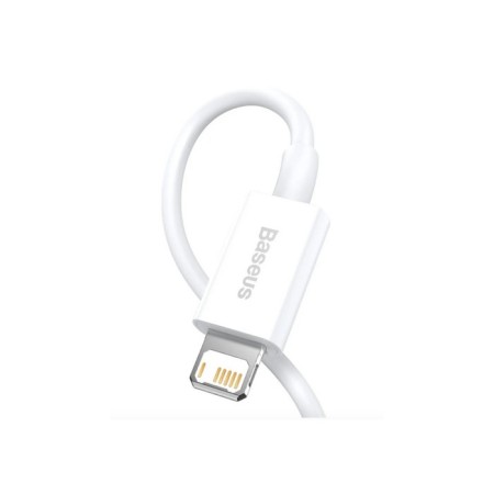 Кабель Baseus, Lightning- USB, 2.4 A, 1 м, белый-1