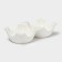 Porcelain set for spices Bellatenero “Eggs”, 3 objects: Solonka 60 ml, polling trunk 60 ml, stand, white and beige color