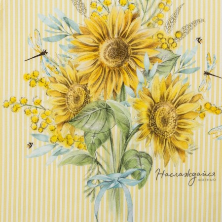 Apron "Ethel" sun flowers 70x60 cm, 100% cotton, sarzha 190 g/m2-4