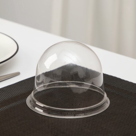 The plastic disposable cover to the container pr-S-85K, round, transparent, 11 × 8.2 cm, 390 pcs/un-4