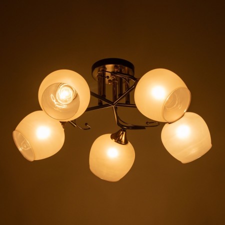 Acapulco chandelier 5x60W E27 brown, gold 48x28x24cm-2