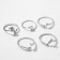 Ring "Grace" drawing mix, white color in silver