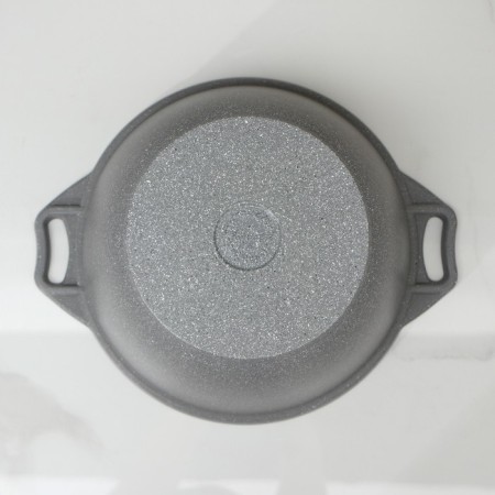 Pan, 4 l, d = 26 cm, h = 14 cm, glass cover, anti -stick coating, color light marble-2
