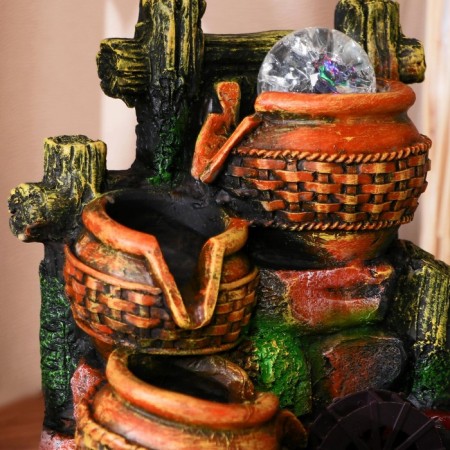 Fountain "jugs with weaving at the mill" 17x14x26 cm (with backlight)-1