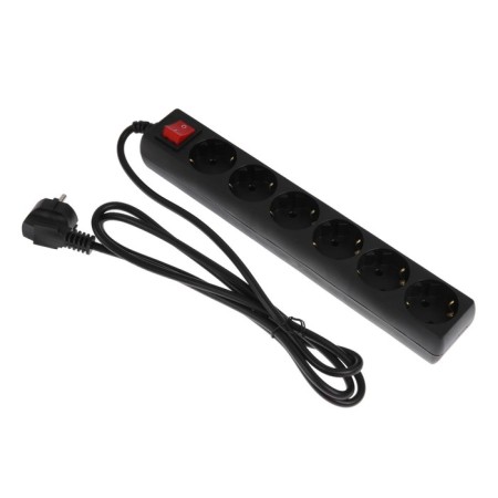 Network filter 5Bits SP6B-218 6S, 6 outlets, 3x0.75 mm2, with salary, 1.8 m, black-2