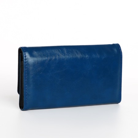 Women's wallet on the button, blue color-1