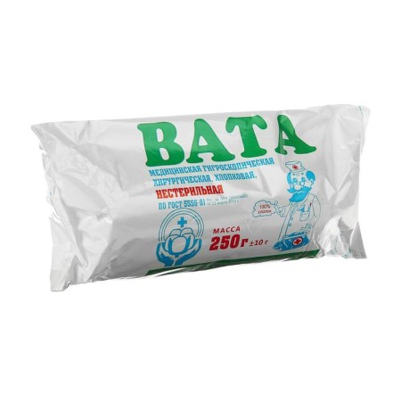 Vata surgical non-sterile GOST 5556-81 250 g.