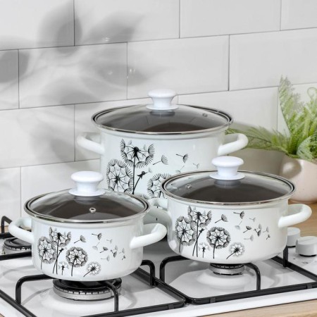 Set of pots "Adagio-5-1 lux", 3 subjects: 1.9 l, 2.5 l, 5 l, covers, induction-3
