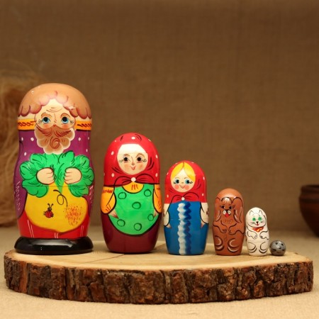Nesting doll "Turnip", plot, 6 puppet, 16 cm, mix