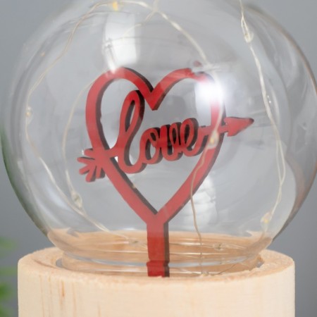 Ночник «Шар-влюбленное сердце» LED 3хAG10 шар 8см 6,5х6,5х11,5см-2